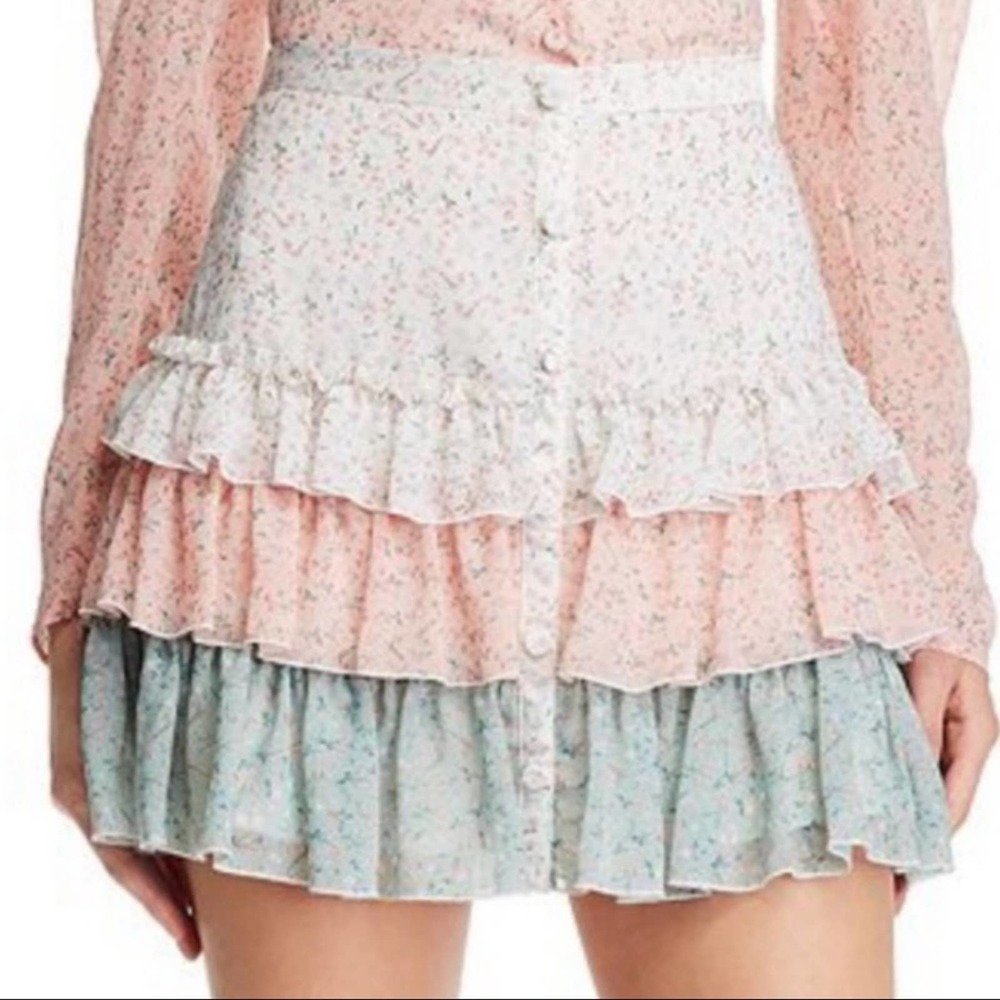 Divine Heritage Three-Tiered Mini Skirt Size L